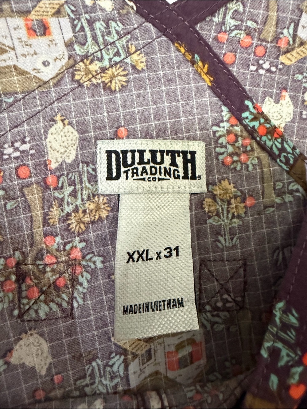 Duluth Trading Co Burgundy Floral Women's Overalls - Picture 5 of 7